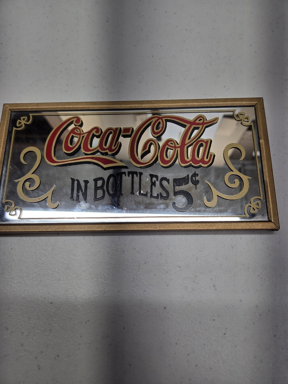 Coca-Cola Advertising Mirror Approx. 4” X 8” Great Piece Rare. Very Good Cond
